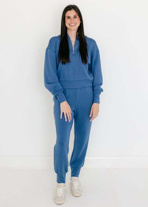 Varley Slim Cuff Pant 27.5 in Bijou Blue