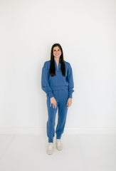 Varley Davidson Sweat in Bijou Blue