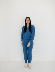 Varley Davidson Sweat in Bijou Blue