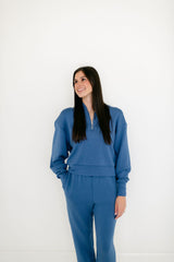 Varley Davidson Sweat in Bijou Blue