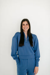 Varley Davidson Sweat in Bijou Blue