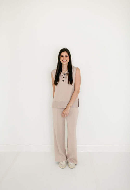 Varley Wide Leg Pant 30" in Mushroom