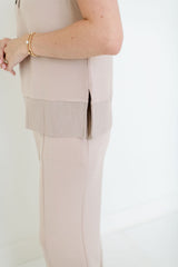 Varley Conall Button Tank in Mushroom