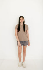 Varley Saskia Seamless Longline Tee in Pine Bark
