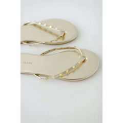 8.28 Boutique:Yosi Samra,Yosi Samara Rivington Stud Flip Flop in Gold,Shoes