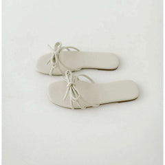 8.28 Boutique:Yosi Samra,Yosi Semra Nicole Bow Slide in Bone,Shoes