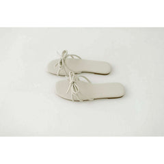 8.28 Boutique:Yosi Samra,Yosi Semra Nicole Bow Slide in Bone,Shoes