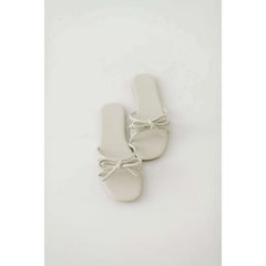 8.28 Boutique:Yosi Samra,Yosi Semra Nicole Bow Slide in Bone,Shoes