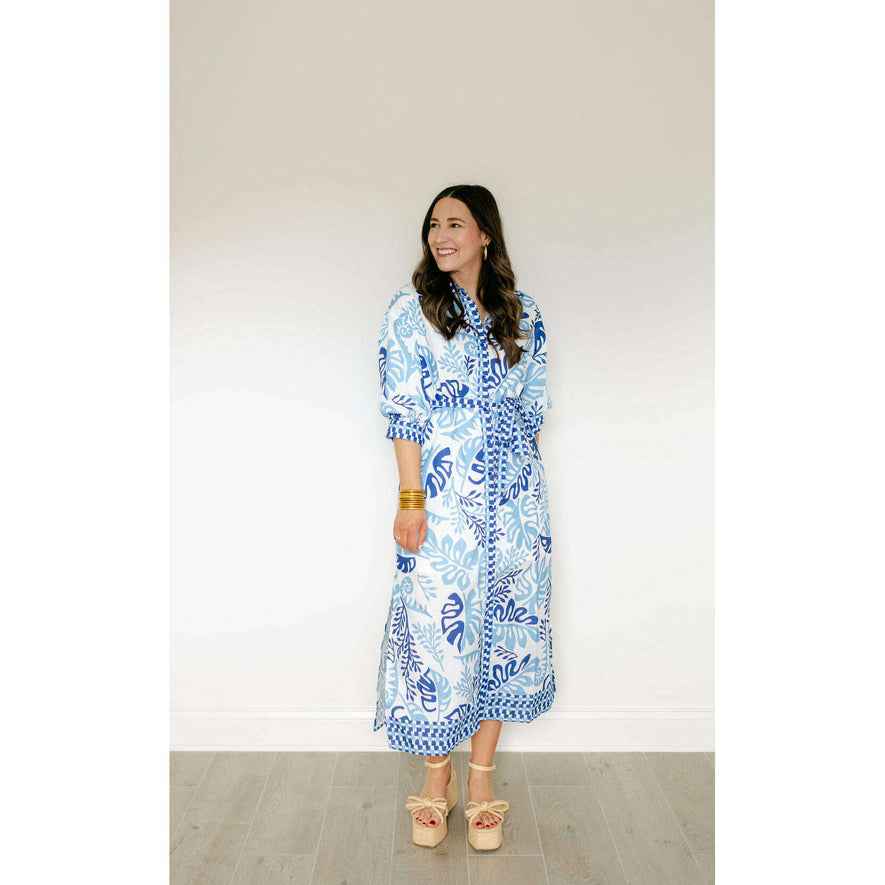 Jade Melody Tam Lagoon Leaf Maxi Shirt Dress  8.28 Boutique