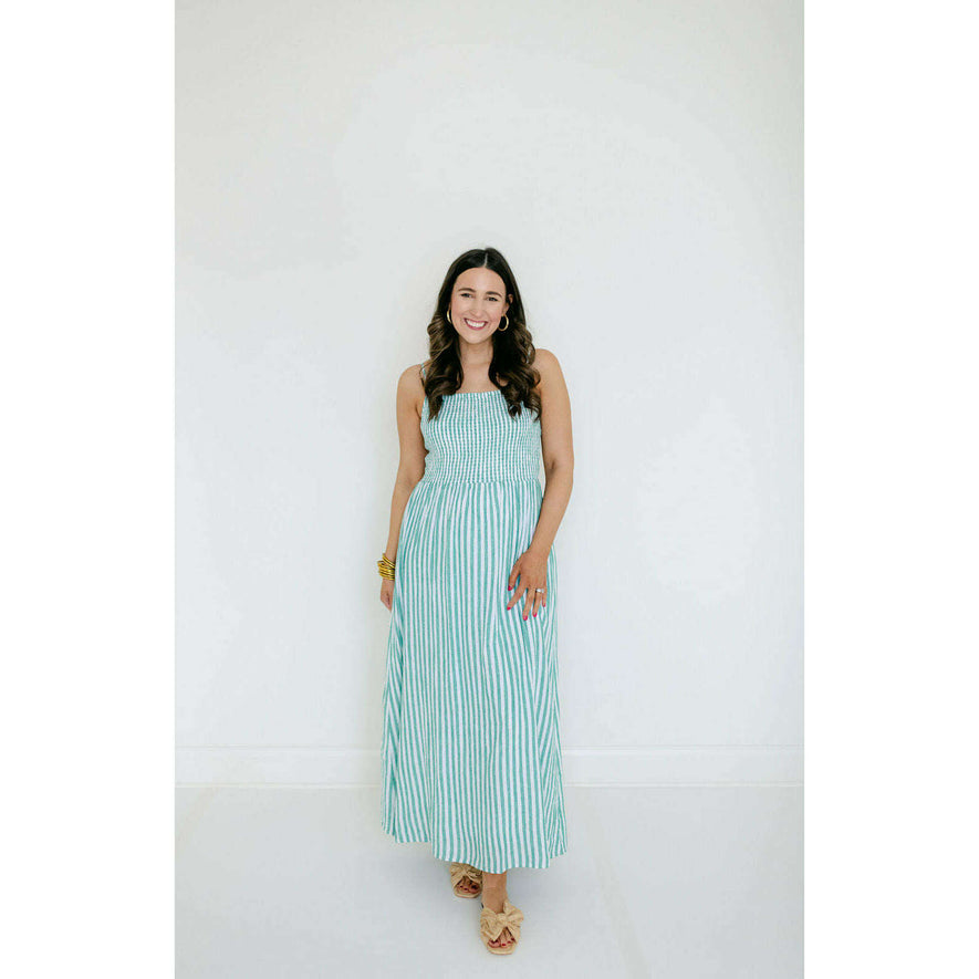 linen maxi dress sale Z SUPPLY Women's Bayside Striped Dress, Size Large, Lapalma Green, Cotton Women and Men's Fashion Keiki Size AU 8 / Color:Far West