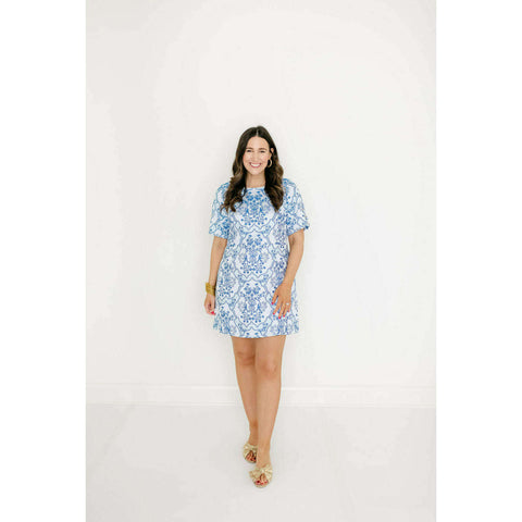 Entro Pink Stripe Cherry Mini Dress