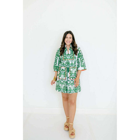 Entro Pink Stripe Cherry Mini Dress