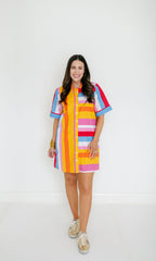 THML Stripe Button Down Mini Dress