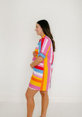 THML Stripe Button Down Mini Dress
