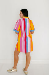 THML Stripe Button Down Mini Dress