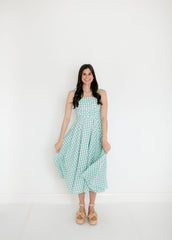 Aureum Green Gingham Midi Dress