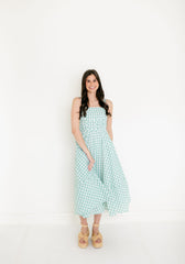Aureum Green Gingham Midi Dress