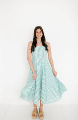 Aureum Green Gingham Midi Dress