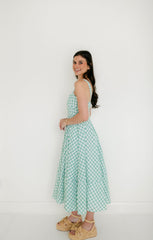 Aureum Green Gingham Midi Dress
