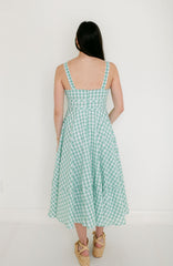 Aureum Green Gingham Midi Dress