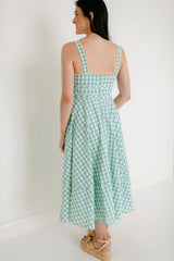 Aureum Green Gingham Midi Dress