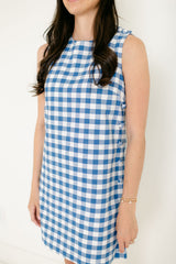 Aureum Blue Gingham Mini Dress