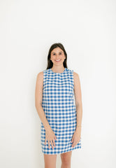 Aureum Blue Gingham Mini Dress