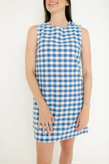 Aureum Blue Gingham Mini Dress