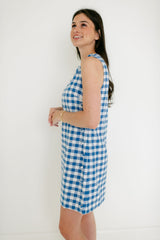 Aureum Blue Gingham Mini Dress