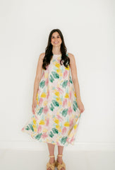 Aureum Watercolor Midi Dress