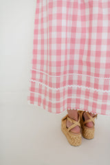 Aureum Pink Gingham Midi Skirt