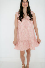 Aureum Pink Gingham Collar Dress