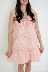 Aureum Pink Gingham Collar Dress