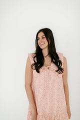Aureum Pink Gingham Collar Dress