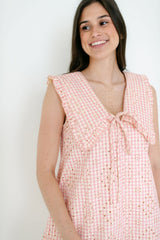 Aureum Pink Gingham Collar Dress