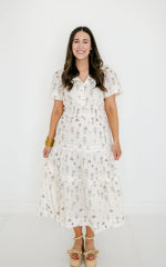 Aureum Pintuck Floral Midi Dress