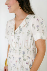 Aureum Pintuck Floral Midi Dress