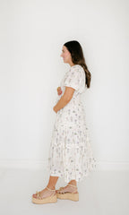 Aureum Pintuck Floral Midi Dress