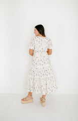 Aureum Pintuck Floral Midi Dress