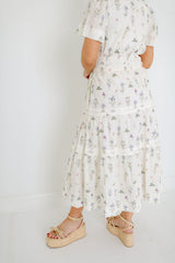 Aureum Pintuck Floral Midi Dress