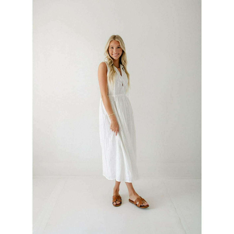 Aureum White Eyelet Tie Dress