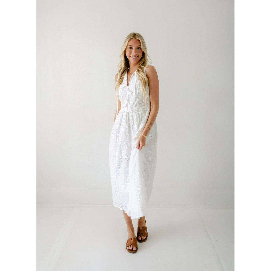Aureum White Eyelet Tie Dress