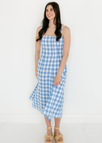 Aureum Blue Gingham Mini Dress 8.28 Boutique Aureum Blue Gingham Mini Dress 8.28 Boutique