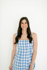 Cleobella Ardena Ankle Dress in Blue Bonnet Gingham
