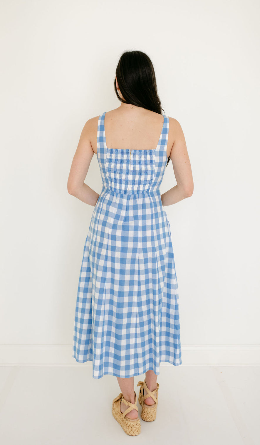 Cleobella Ardena Ankle Dress in Blue Bonnet Gingham – 8.28 Boutique