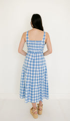 Cleobella Ardena Ankle Dress in Blue Bonnet Gingham