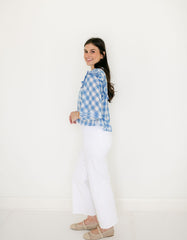 Cleobella Ginny Blouse in Blue Bonnet Gingham