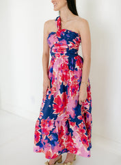 Lucy Paris Haven One Shoulder Dress in Pink