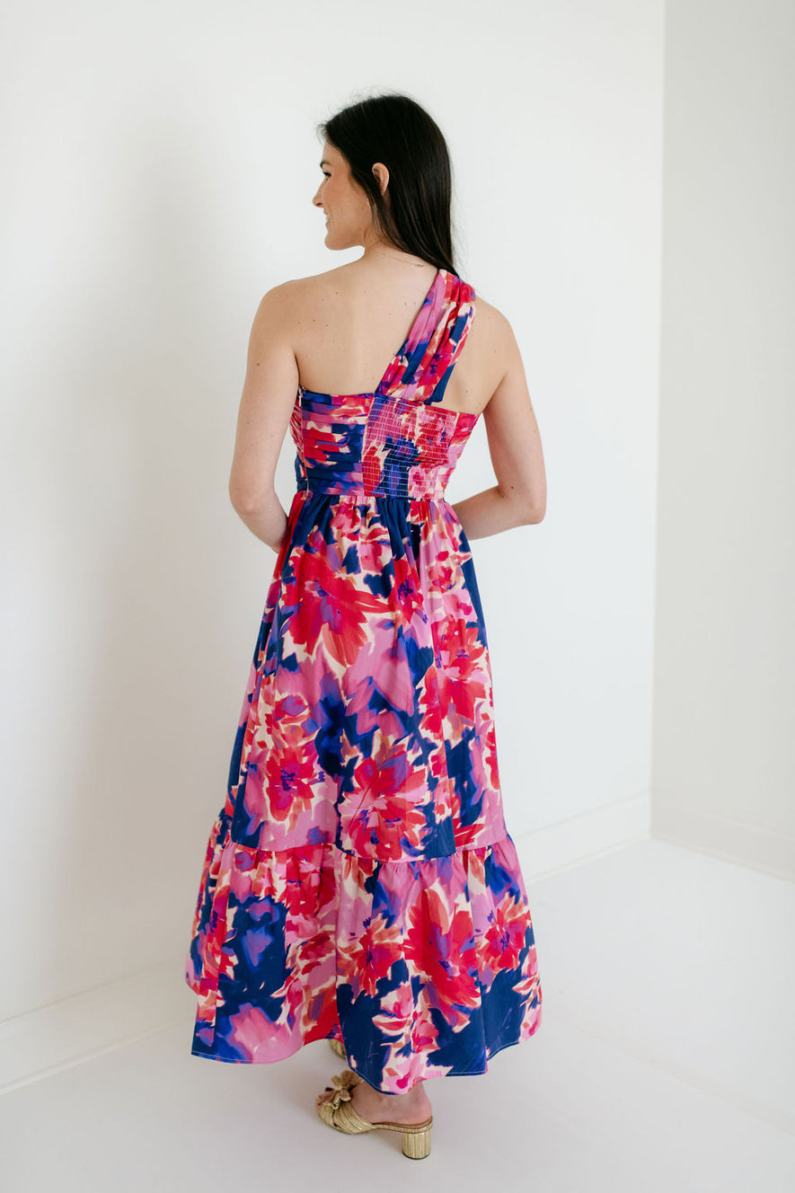 lucy paris maxi dress Lucy Paris Haven One Shoulder Dress in Pink, M / Pink