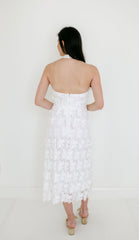 Lucy Paris Serafina White Halter Midi Dress
